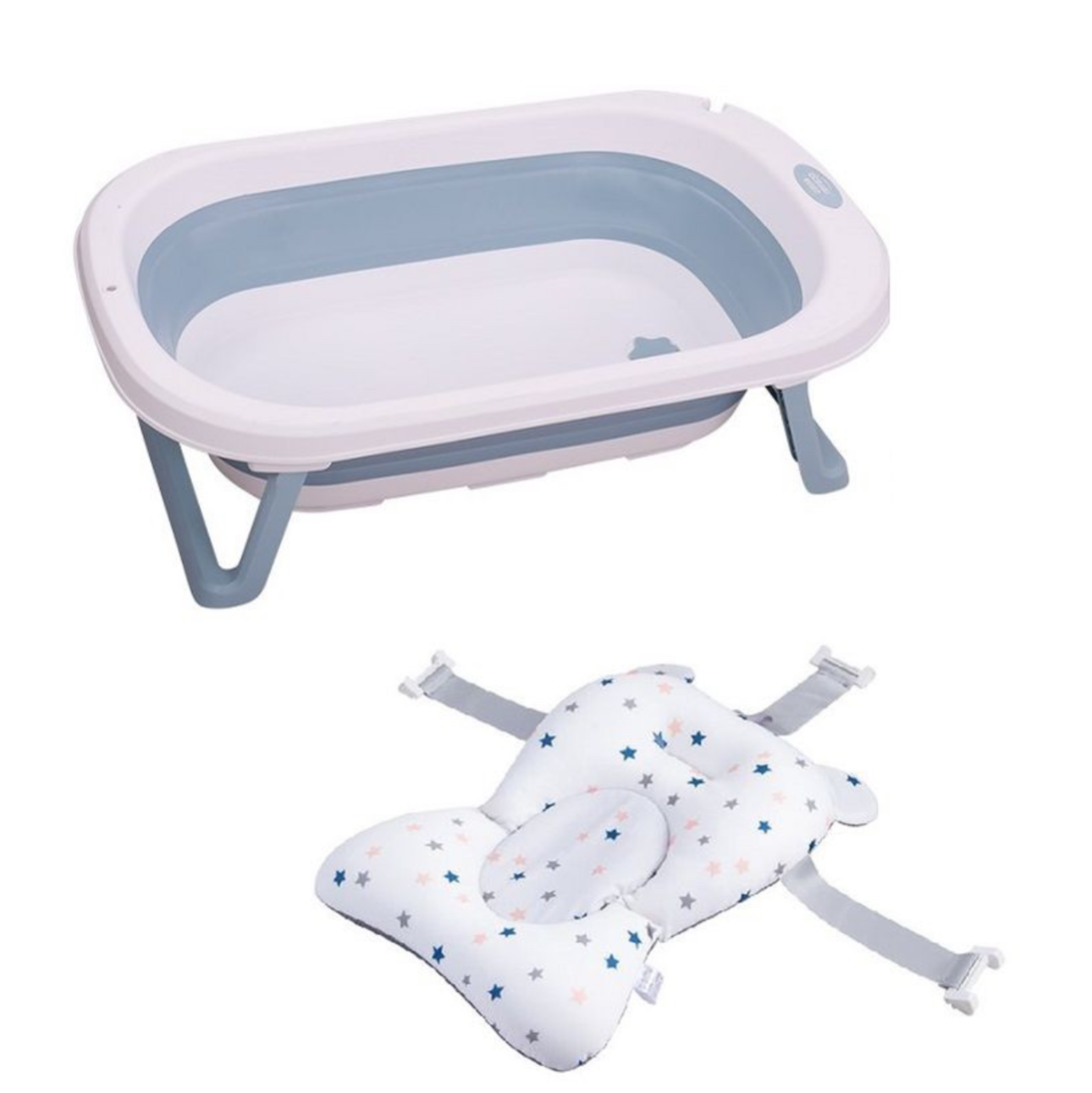 Foldable Silicone Baby Bath with Cushion