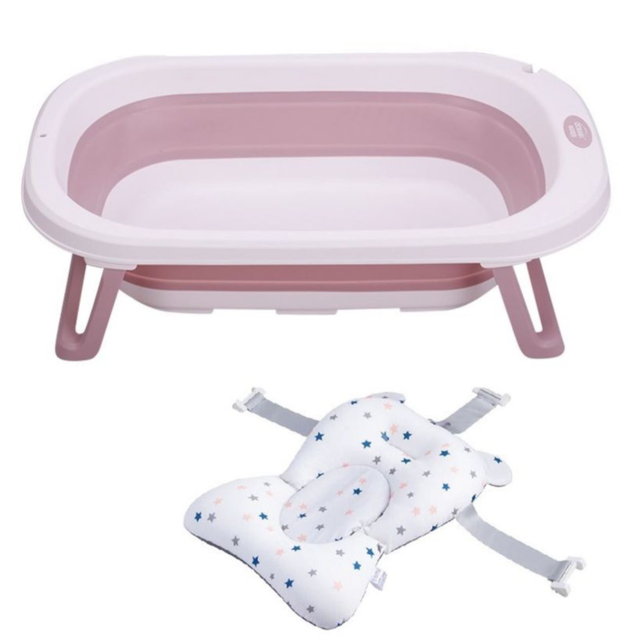 Foldable Silicone Baby Bath with Cushion